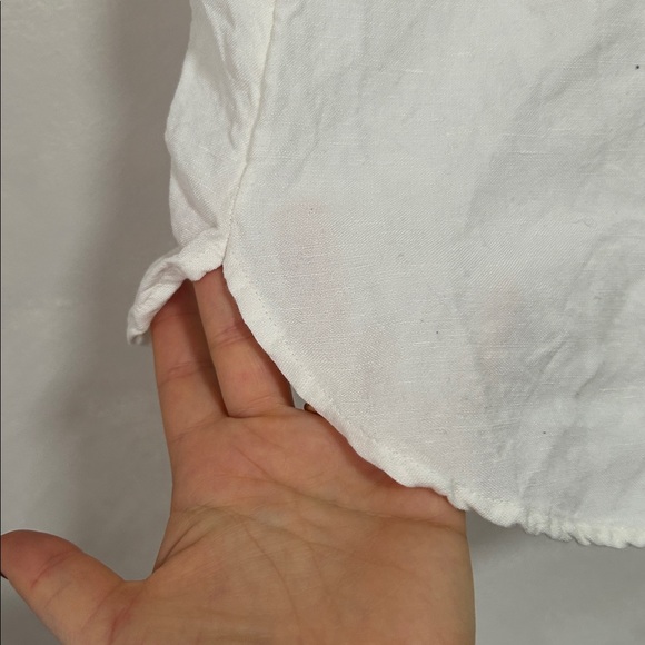 Ann Taylor white linen halter top embroidered size small petite - Picture 5 of 7